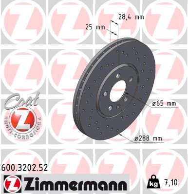 ZIMMERMANN 600.3202.52 Brake Disc