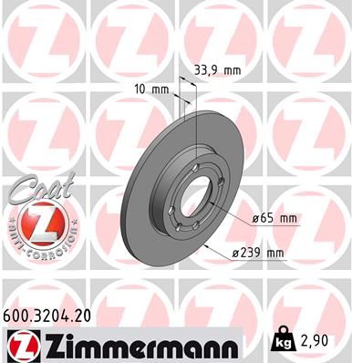 Brake Disc ZIMMERMANN 600.3204.20