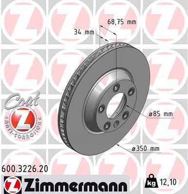 Brake Disc ZIMMERMANN 600.3226.20