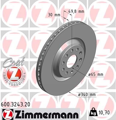 Brake Disc ZIMMERMANN 600.3243.20
