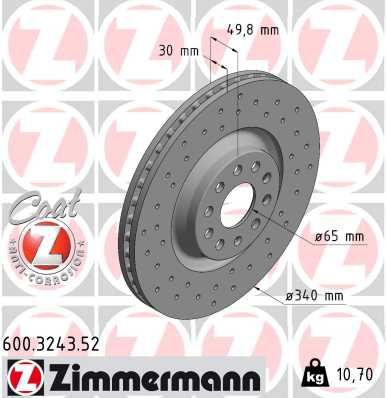 Brake Disc ZIMMERMANN 600.3243.52