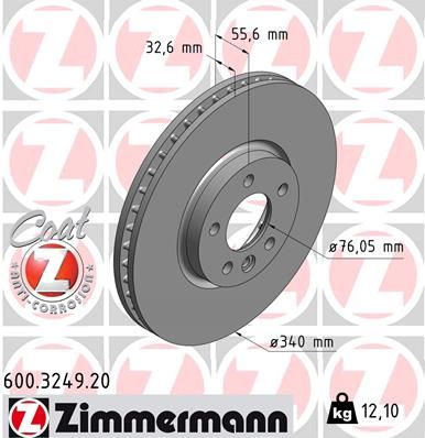 ZIMMERMANN 600.3249.20 Brake Disc