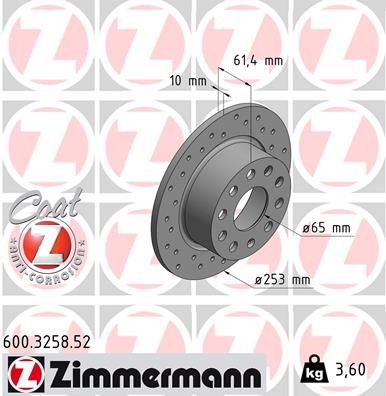 ZIMMERMANN 600.3258.52 Brake Disc