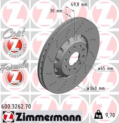Brake Disc ZIMMERMANN 600.3262.70