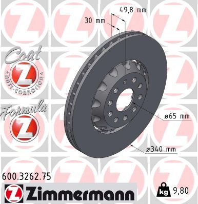 Brake Disc ZIMMERMANN 600.3262.75