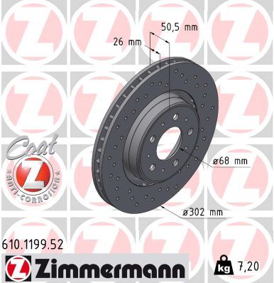 ZIMMERMANN 610.1199.52 Brake Disc