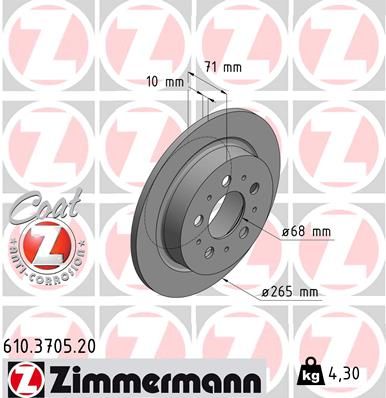 ZIMMERMANN 610.3705.20 Brake Disc