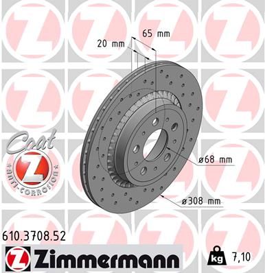 ZIMMERMANN 610.3708.52 Brake Disc