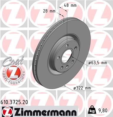 ZIMMERMANN 610.3725.20 Brake Disc