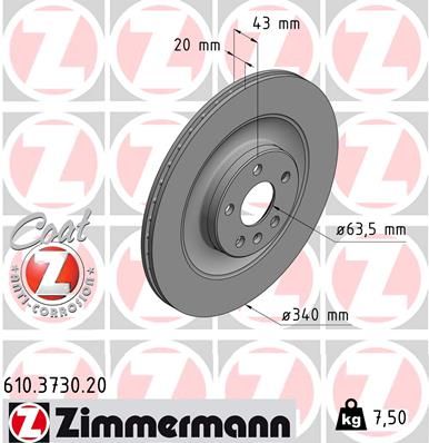 Brake Disc ZIMMERMANN 610.3730.20